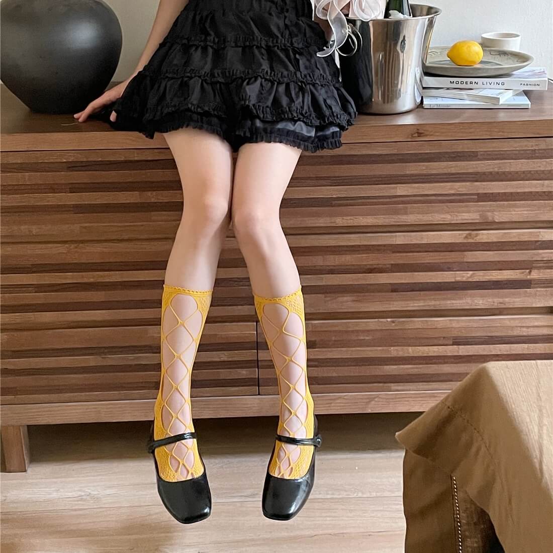 Lace hollow-out stockings