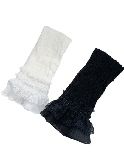 Lace layered leg warmers