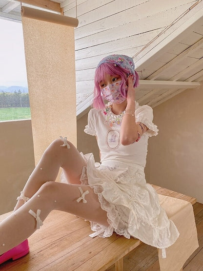 Lolita bow angel core tights