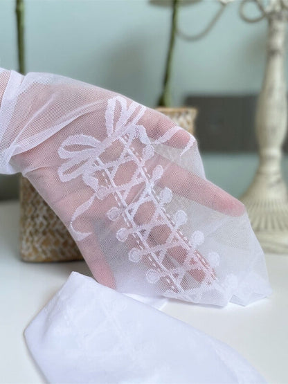 Lolita bow ribbon lace up stockings