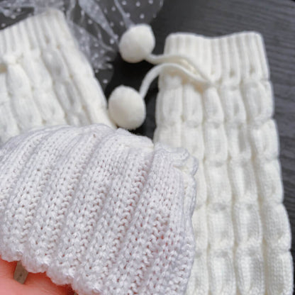 Lolita fluffy pompon leg warmers
