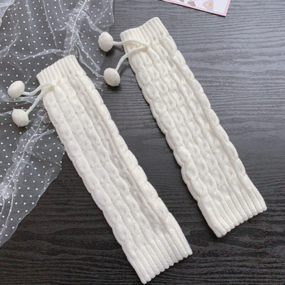 Lolita fluffy pompon leg warmers