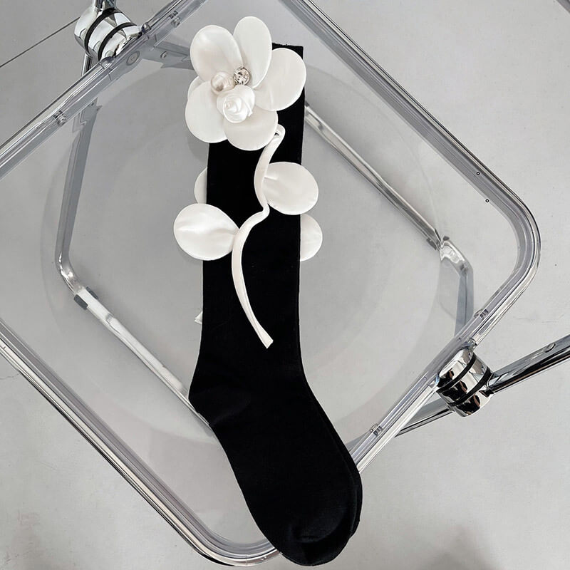 Lolita girl aesthetic flower stockings