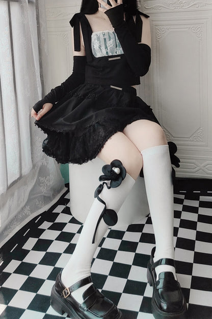 Lolita girl aesthetic flower stockings
