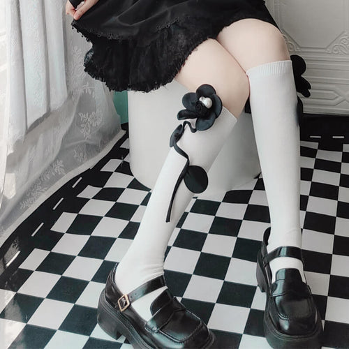 Lolita girl aesthetic flower stockings