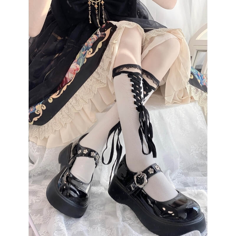 Lolita lace ribbon stockings