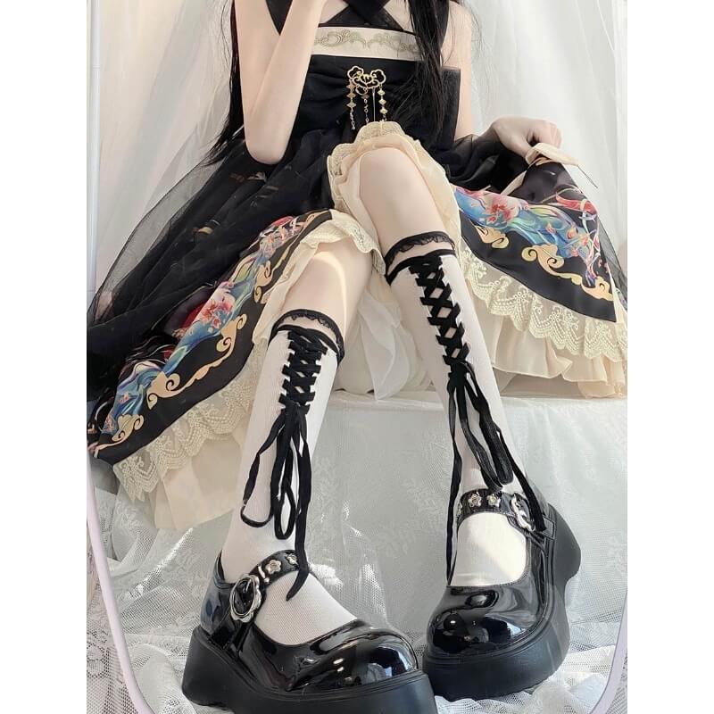 Lolita lace ribbon stockings