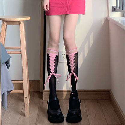 Lolita lace ribbon stockings