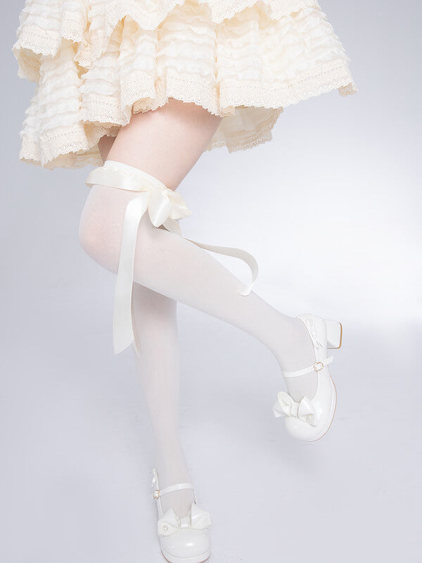 Lolita ribbon bow stockings