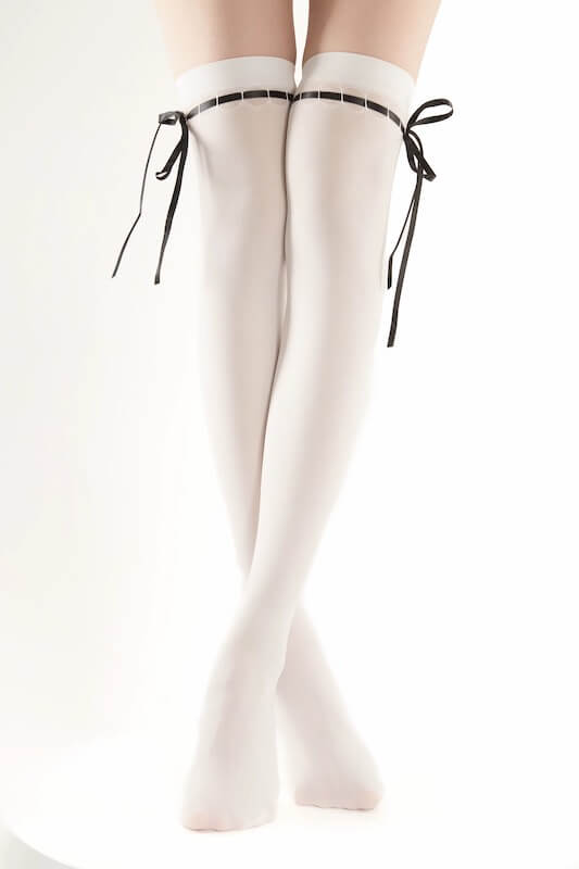 Lolita ribbon lace-up stockings
