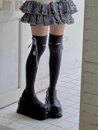Lolita ribbon thigh high stockings