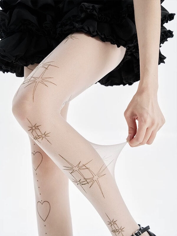 Lolita tattoo stars heart tights