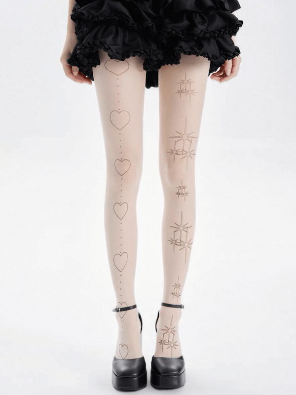 Lolita tattoo stars heart tights