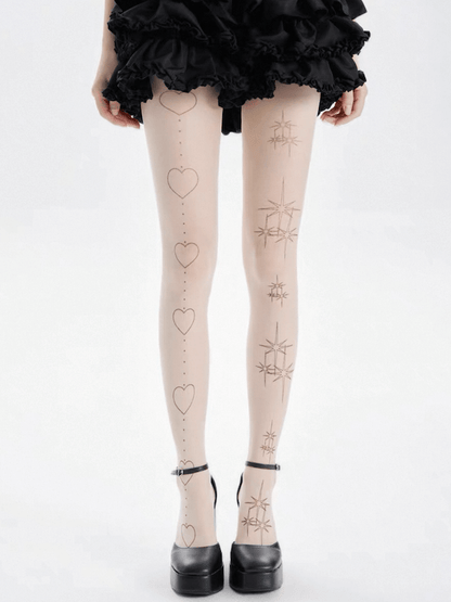 Lolita tattoo stars heart tights