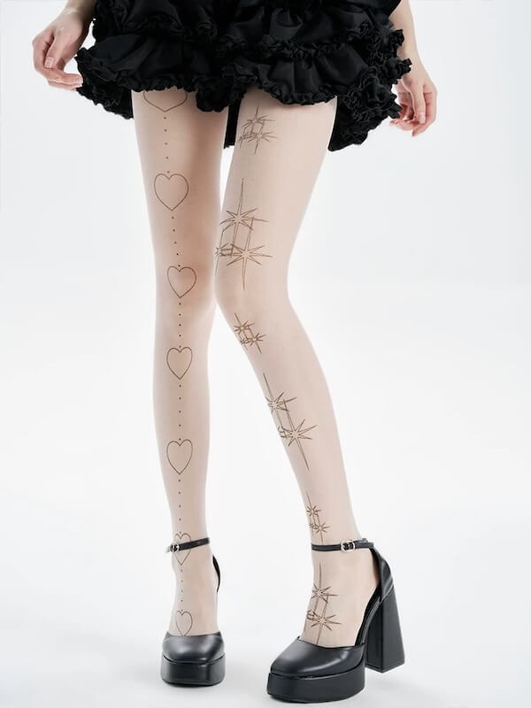 Lolita tattoo stars heart tights