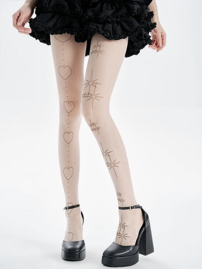 Lolita tattoo stars heart tights
