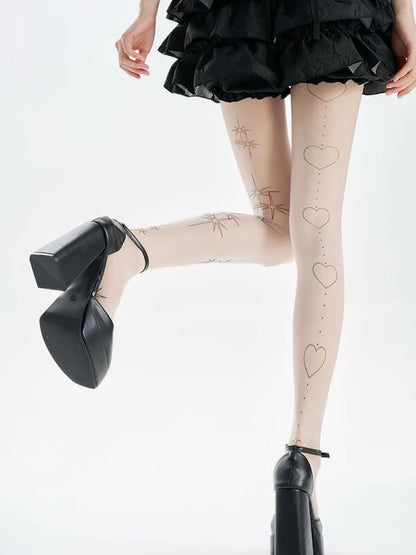 Lolita tattoo stars heart tights