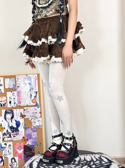 Magic stars girl velvet tights