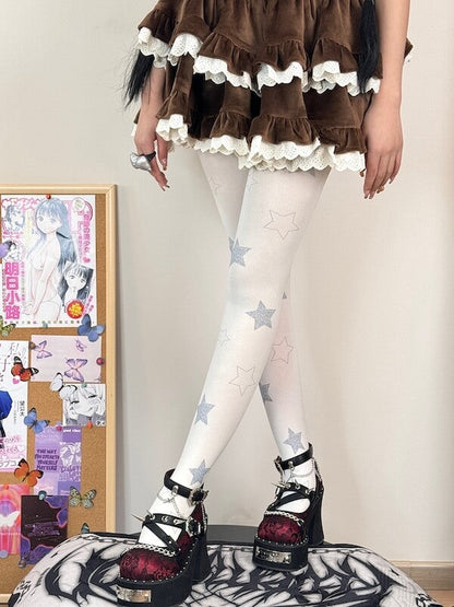 Magic stars girl velvet tights