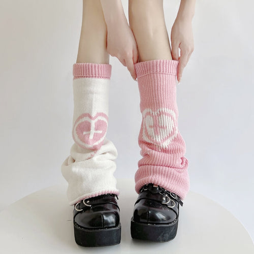 Pastel y2k hearts leg warmers