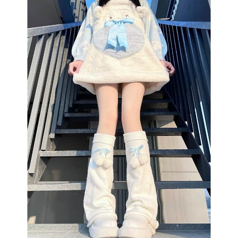 White with BLUE ribbons