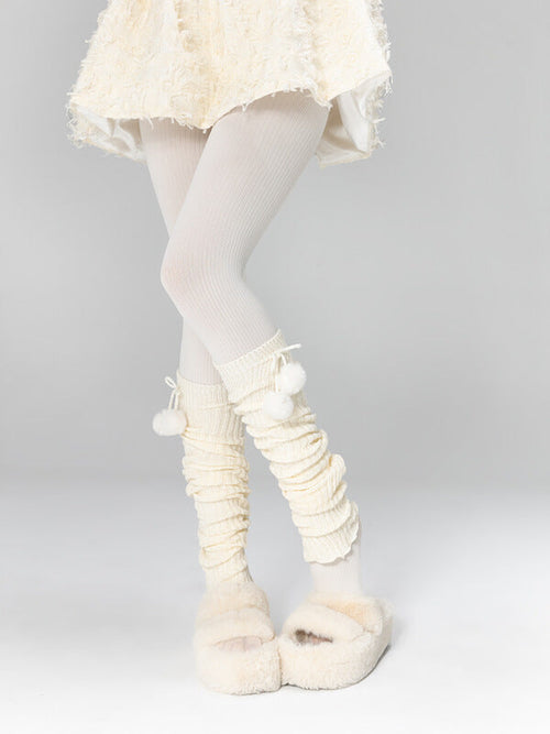 Pompon kawaii leg warmers