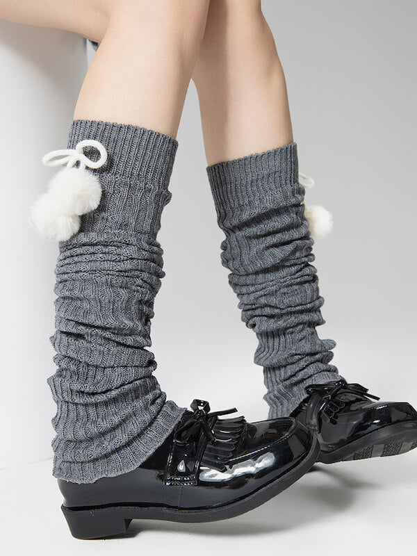 Pompon kawaii leg warmers