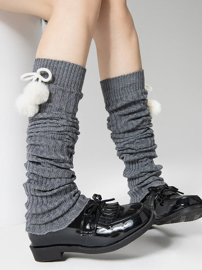 Pompon kawaii leg warmers