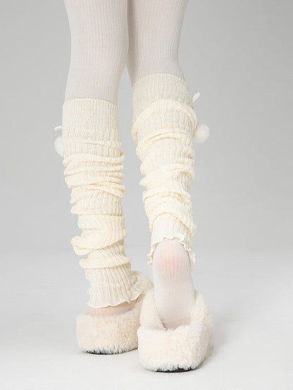 Pompon kawaii leg warmers