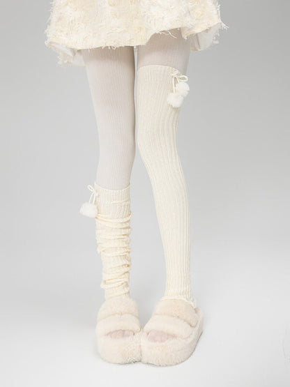 Pompon kawaii leg warmers