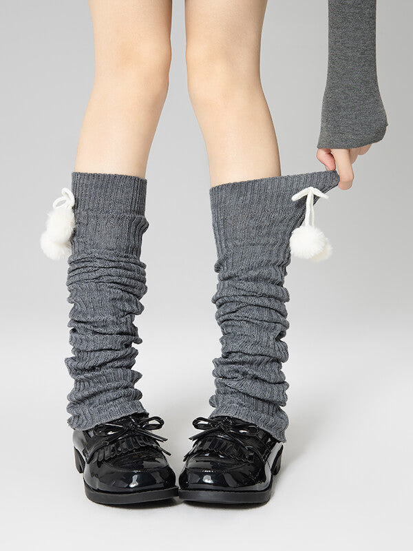 Pompon kawaii leg warmers