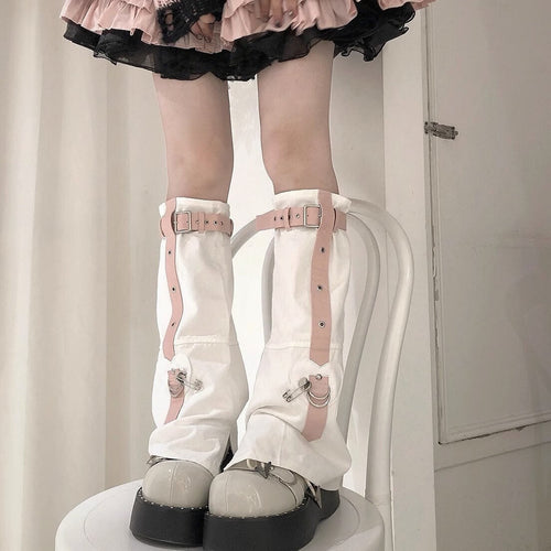 Punk doll buckle leg warmers