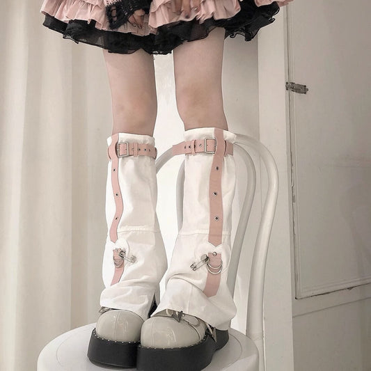 Punk doll buckle leg warmers