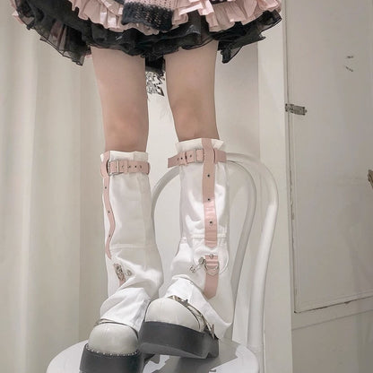 Punk doll buckle leg warmers