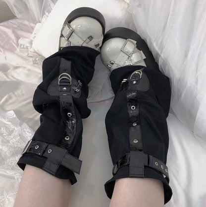 Punk doll buckle leg warmers