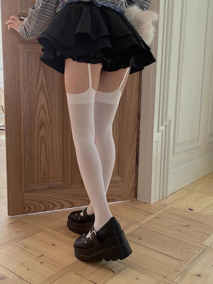 Pure velvet suspender stockings