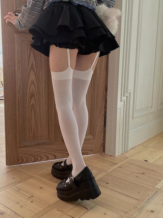 Pure velvet suspender stockings