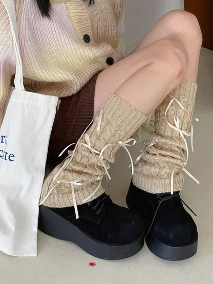 Ribbon girl leg warmers