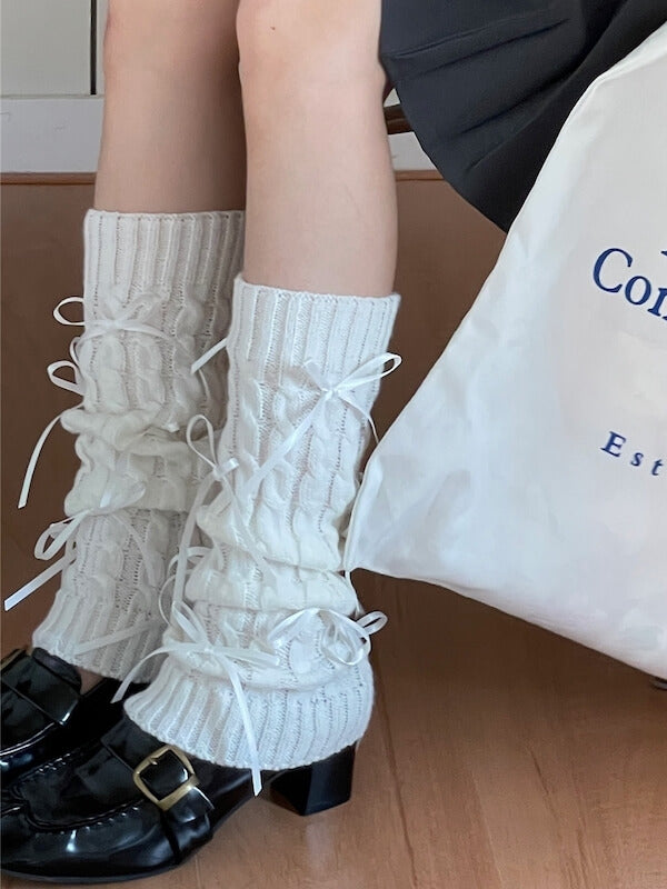 Ribbon girl leg warmers