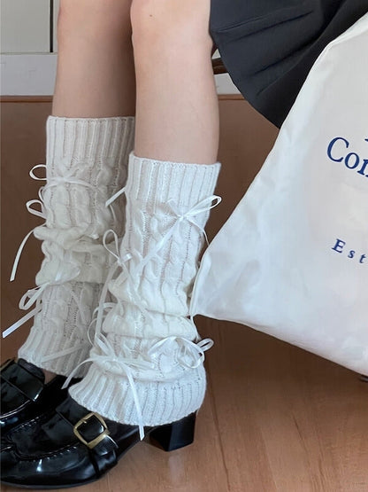 Ribbon girl leg warmers