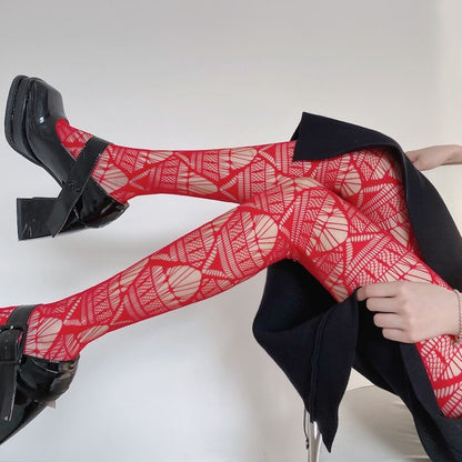 Sexy geometry hollow-out tights