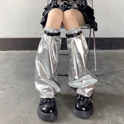 Silver Y2k leg warmers + leg bands
