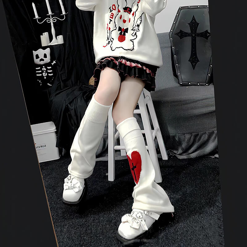 Skeleton punk leg warmers