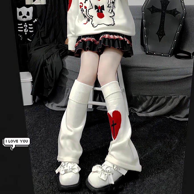 Skeleton punk leg warmers