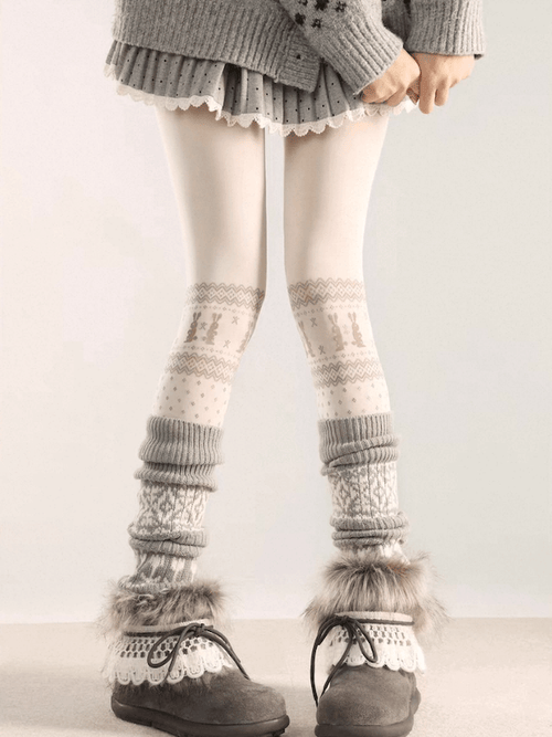 Soft bunny velvet tights
