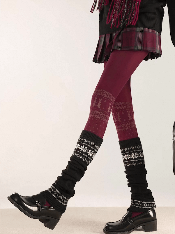Soft bunny velvet tights