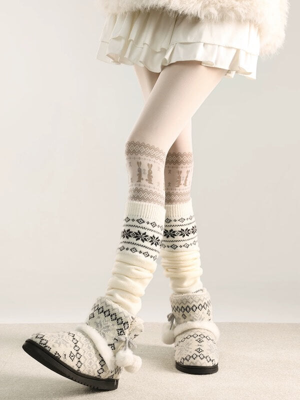 Soft bunny velvet tights