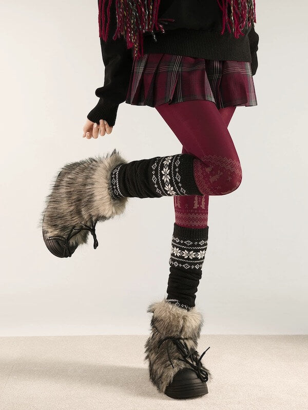 Soft bunny velvet tights