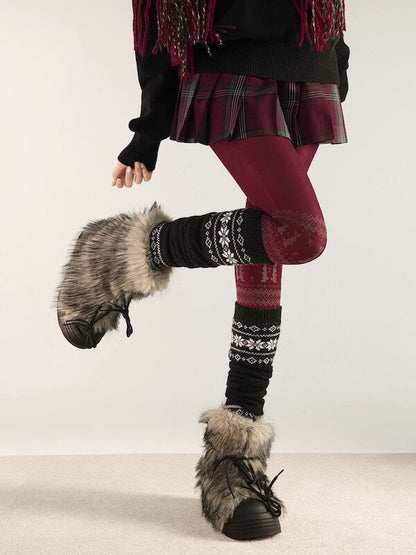 Soft bunny velvet tights