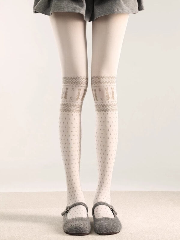 Soft bunny velvet tights